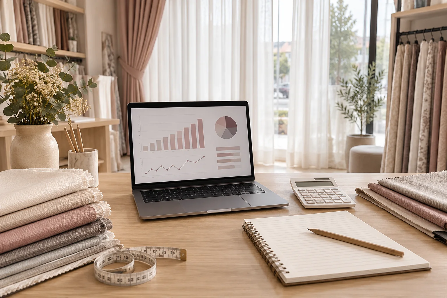 SEO bütçesi ve içerik planını temsil eden çalışma masası